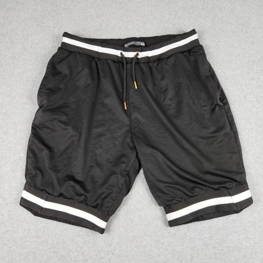 Desert Company Basketball Shorts Mens Medium Black White Mesh Athletic 2203